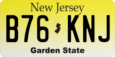 NJ license plate B76KNJ