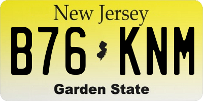NJ license plate B76KNM