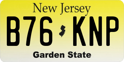 NJ license plate B76KNP
