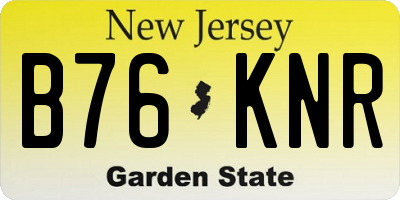 NJ license plate B76KNR