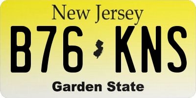 NJ license plate B76KNS