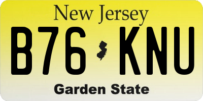 NJ license plate B76KNU