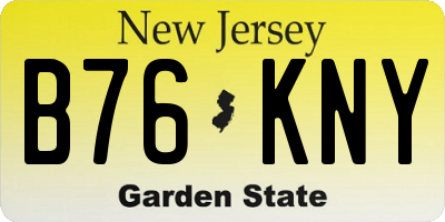 NJ license plate B76KNY