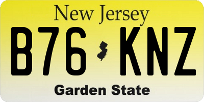 NJ license plate B76KNZ