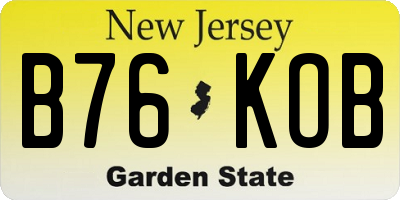 NJ license plate B76KOB