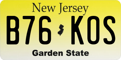NJ license plate B76KOS