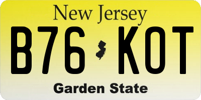 NJ license plate B76KOT