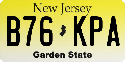 NJ license plate B76KPA