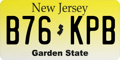 NJ license plate B76KPB