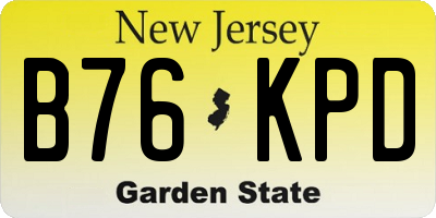 NJ license plate B76KPD