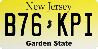 NJ license plate B76KPI