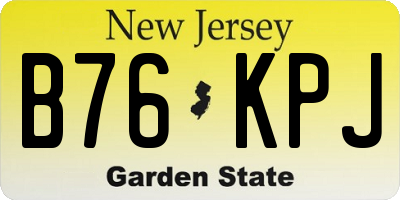 NJ license plate B76KPJ