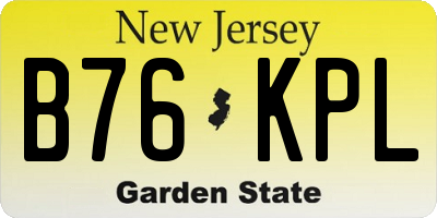 NJ license plate B76KPL