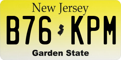 NJ license plate B76KPM