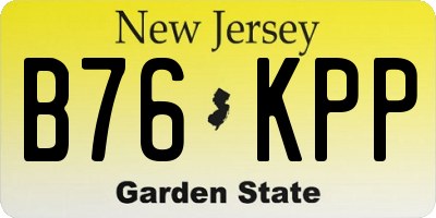 NJ license plate B76KPP