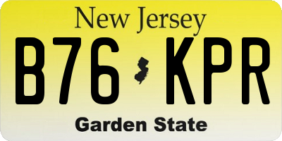 NJ license plate B76KPR