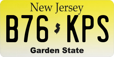 NJ license plate B76KPS