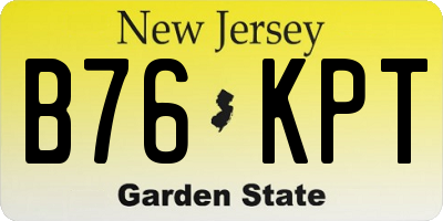 NJ license plate B76KPT