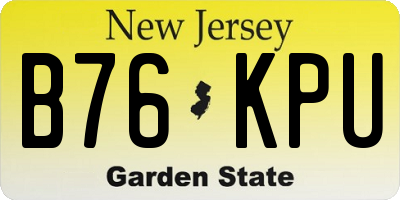 NJ license plate B76KPU