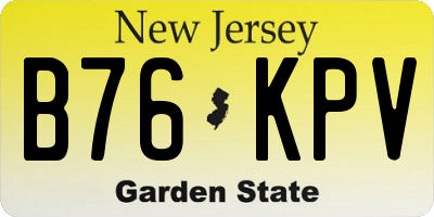 NJ license plate B76KPV