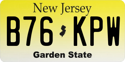 NJ license plate B76KPW