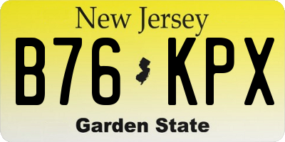 NJ license plate B76KPX