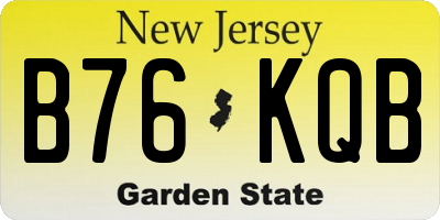 NJ license plate B76KQB