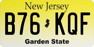 NJ license plate B76KQF