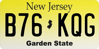 NJ license plate B76KQG