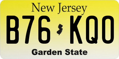 NJ license plate B76KQO