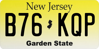 NJ license plate B76KQP