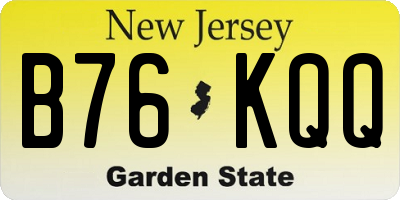 NJ license plate B76KQQ