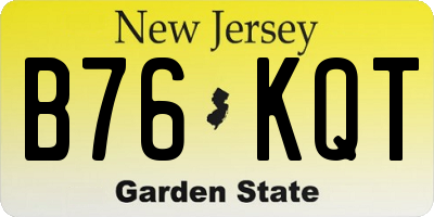 NJ license plate B76KQT