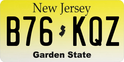 NJ license plate B76KQZ