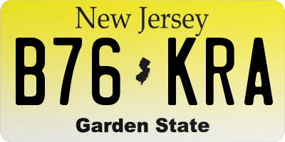 NJ license plate B76KRA