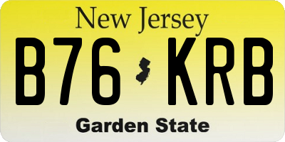 NJ license plate B76KRB