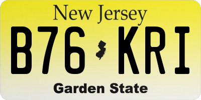 NJ license plate B76KRI