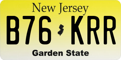 NJ license plate B76KRR