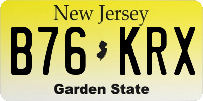 NJ license plate B76KRX
