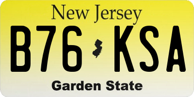 NJ license plate B76KSA