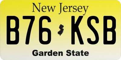 NJ license plate B76KSB