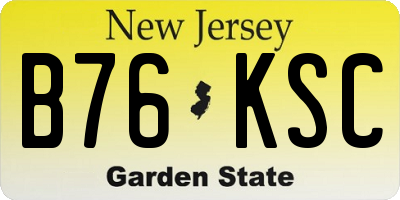 NJ license plate B76KSC