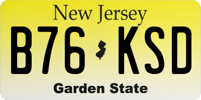 NJ license plate B76KSD