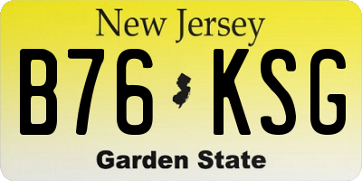 NJ license plate B76KSG
