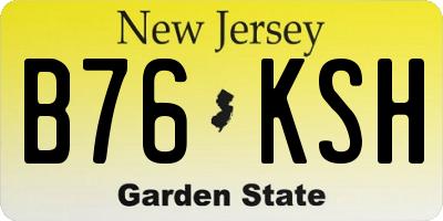 NJ license plate B76KSH