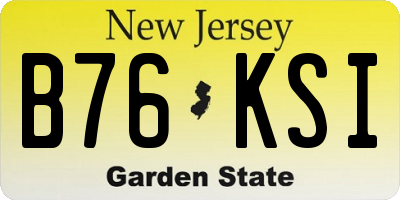 NJ license plate B76KSI