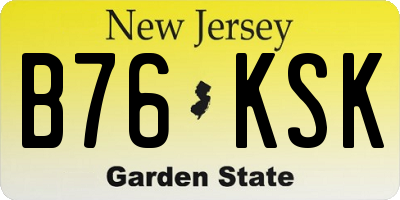 NJ license plate B76KSK