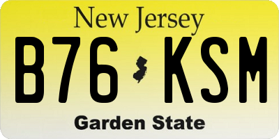 NJ license plate B76KSM