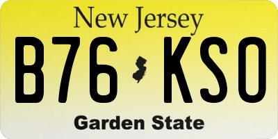NJ license plate B76KSO