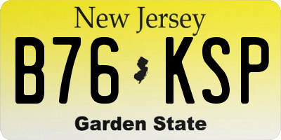 NJ license plate B76KSP